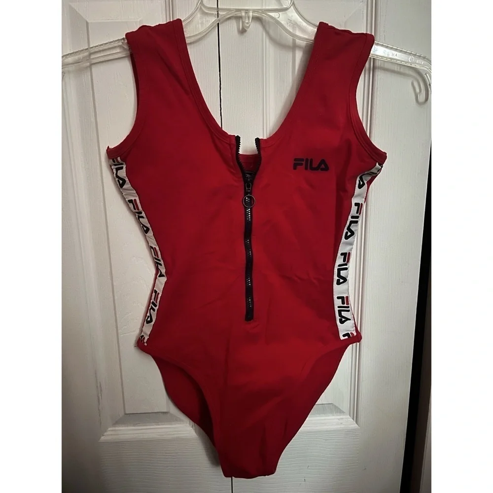 Red Fila Alicia Bodysuit - Picture 4 of 5